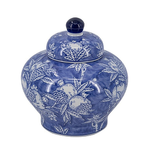 Ваза с крышкой в китайском стиле Гранатовое дерево Blooming Pomegranate