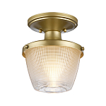 Потолочный светильник для ванных комнат с плафоном из прессованного фактурного стекла Quoizel варинант исполнения - 6 | Loft Concept в Красноярске