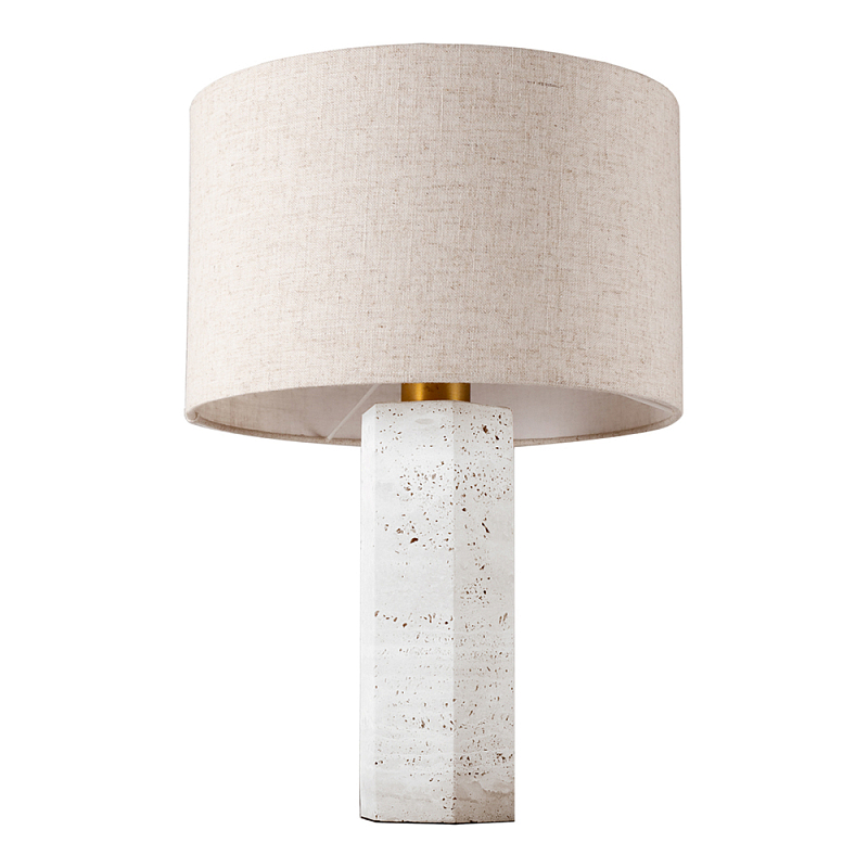 Настольная лампа Stone Table Lamp Prism Белый Бежевый Латунь в Красноярске | Loft Concept 