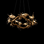 Люстра подвесная с прозрачными стеклянными птичками на ветвях Диаметр 80 см Serip Voa варинант исполнения - 8 | Loft Concept в Красноярске