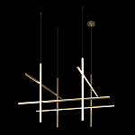 Люстра с 8-ю пересекающимися цилиндрическими плафонами на тонких тросах Trumpet tube варинант исполнения - 3 | Loft Concept в Красноярске