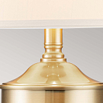 Настольная лампа со тканевым абажуром и прозрачным ребристым стеклянным основанием Quoizel варинант исполнения - 2 | Loft Concept в Красноярске