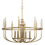  Люстра круглая двухъярусная цвета латунь с 12-ю лампами Kichler варинант исполнения - 1 | Loft Concept в Красноярске