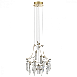 Люстра подвесная из металла с хрустальными подвесками прозрачного цвета Quasar 41 варинант исполнения - 2 | Loft Concept в Красноярске