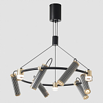 Люстра круглая с 9-ю цилиндрическими плафонами на магнитном креплении Bronze Concert варинант исполнения - 5 | Loft Concept в Красноярске