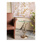 Столик с круглой стеклянной столешницей и корпусом в виде двух павлинов на ветке Table Two Peacocks варинант исполнения - 7 | Loft Concept в Красноярске