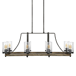 Люстра подвесная с восемью прозрачными стеклянными цилиндрическими плафонами в стиле лофт Feiss варинант исполнения - 1 | Loft Concept в Красноярске