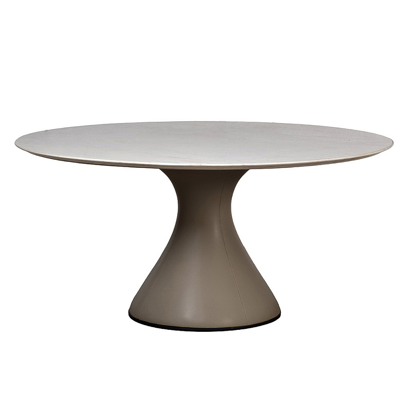 Стол обеденный круглый мраморный на бежевом основании Valedmir  в Красноярске | Loft Concept 