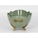 Чаша зеленого цвета из фарфора с волнообразным краем Eden Garden porcelain and bronze варинант исполнения - 2 | Loft Concept в Красноярске
