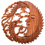 Панно из дерева дракон и луна Panel With Animals варинант исполнения - 1 | Loft Concept в Красноярске