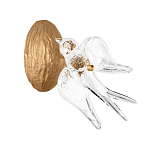 Бра с прозрачной стеклянной фигуркой птички Serip Voa варинант исполнения - 1 | Loft Concept в Красноярске