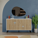 Комод с 3-мя дверцами и выдвижным ящиком цвета светлый дуб SPARK CONSOLE WHITE варинант исполнения - 1 | Loft Concept в Красноярске