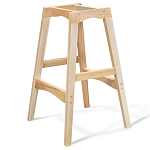 Барный стул со спинкой на 4-х деревянных ножках Оранжевый Велюр Ava Charm варинант исполнения - 4 | Loft Concept в Красноярске