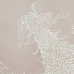 Обои ручная роспись в стиле Арт-деко Whistler Peacocks Special Colourway on Almost Mauve dyed silk варинант исполнения - 1 | Loft Concept в Красноярске