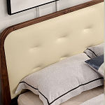 Кровать двуспальная с каркасом из дерева и мягким изголовьем Moon Walnut Bed варинант исполнения - 3 | Loft Concept в Красноярске