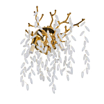 Бра золотого цвета с ветвями и белыми овальными стеклянными подвесками Droplet Chandelier варинант исполнения - 1 | Loft Concept в Красноярске