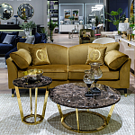 Стол журнальный коричневый на золотом основании Symphony of the Earth варинант исполнения - 3 | Loft Concept в Красноярске