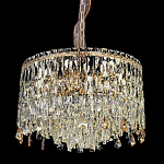 Люстра круглая с хрустальными подвесками на золотистом каркасе Roul Crystal Light варинант исполнения - 1 | Loft Concept в Красноярске