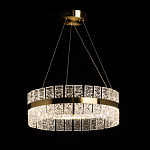 Люстра круглая золотого цвета с прозрачными рельефными стеклянными вставками Textured Glass Chandelier варинант исполнения - 3 | Loft Concept в Красноярске