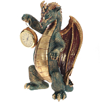 Часы в виде дракона Green Dragon Gold Mask with Clock варинант исполнения - 1 | Loft Concept в Красноярске