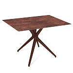 Стол обеденный с коричневой прямоугольной столешницей из керамики на четырех пластиковых ножках Brown Ceramics варинант исполнения - 1 | Loft Concept в Красноярске