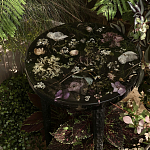 Круглый журнальный столик со столешницей из эпоксидной смолы Epoxy Resin Flowers Coffee Table варинант исполнения - 7 | Loft Concept в Красноярске