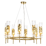 Люстра подвесная круглая с 8-ю цилиндрическими плафонами из стекла LIAISON варинант исполнения - 4 | Loft Concept в Красноярске