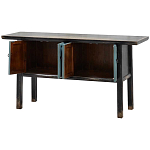 Деревянная консоль в китайском стиле с дверцами голубая Qin Console Table Blue варинант исполнения - 3 | Loft Concept в Красноярске