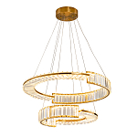 Светодиодная двухъярусная кольцевая люстра из хрусталя и стали и с пультом для регулировки света Maude Crystal Light варинант исполнения - 4 | Loft Concept в Красноярске