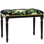 Банкетка из натурального бука черная с изображением птиц и цветов Blooming Birds2 варинант исполнения - 1 | Loft Concept в Красноярске