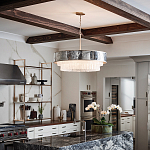 Люстра круглая с подвесками из текстурированного стекла молочного цвета Hinkley варинант исполнения - 8 | Loft Concept в Красноярске