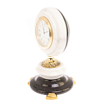 Часы настольные бронзовые из натуральных камней Мрамор и Змеевик Stone Clock варинант исполнения - 2 | Loft Concept в Красноярске