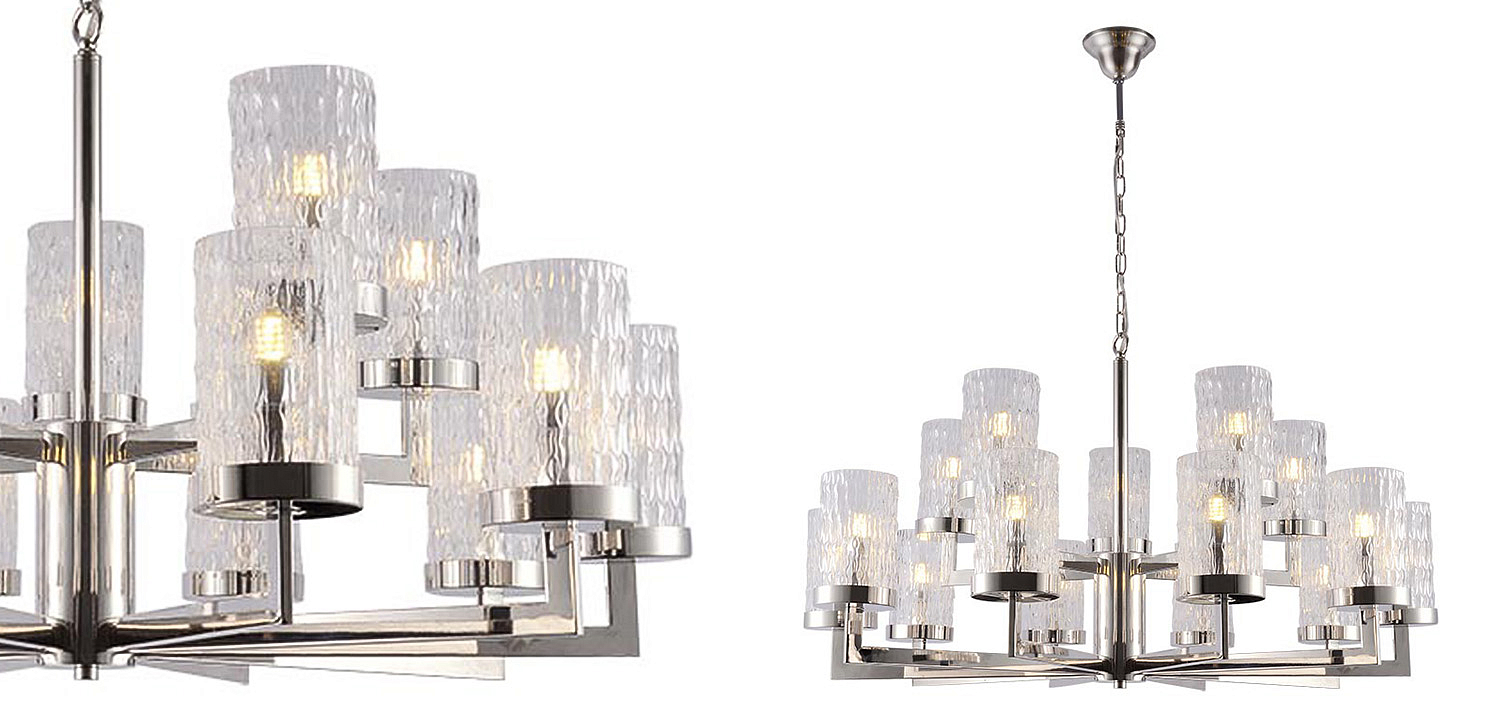 Люстра Estebe Glass Nickel Chandelier 14 Люстра Estebe Glass Nickel Chandelier 14 - Loft-Concept в Красноярске