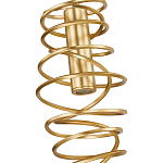 Подвесной светильник светодиодный из металла со спиральным декоративным элементом золотой Metal Spiral варинант исполнения - 3 | Loft Concept в Красноярске