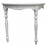 Консоль настенная полукруглая из массива бука с легкими потертостями White Provence варинант исполнения - 1 | Loft Concept в Красноярске