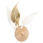 Бра с декоративными белыми и золотыми листьями на текстурном основании Wintery flovers варинант исполнения - 3 | Loft Concept в Красноярске