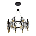 Люстра подвесная круглая черного цвета с круглыми прозрачными плафонами Virelia  варинант исполнения - 5 | Loft Concept в Красноярске