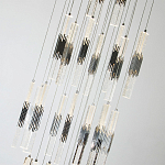 Люстра с прямоугольными плафонами из хрусталя Esme Rectangular Crystal Chrome Chandelier варинант исполнения - 2 | Loft Concept в Красноярске