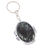 Зеркало брелок карманное двухстороннее из натурального камня Серафинит Stone Mirrors варинант исполнения - 1 | Loft Concept в Красноярске