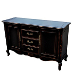 Буфет черного цвета с состаренным эффектом из массива березы с ящиками и дверцами Vintage варинант исполнения - 2 | Loft Concept в Красноярске