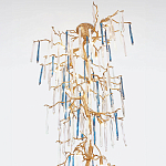 Люстра с голубыми и прозрачными подвесками в форме капель Blue Drop Chandelier варинант исполнения - 1 | Loft Concept в Красноярске