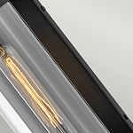 Настенный фонарь в индустриальном стиле с вытянутым цилиндрическим плафоном из прозрачного стекла и черным корпусом Hinkley варинант исполнения - 3 | Loft Concept в Красноярске