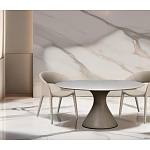 Стол обеденный круглый мраморный на бежевом основании Valedmir варинант исполнения - 5 | Loft Concept в Красноярске