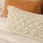 Чехол на подушку с макраме бежевого цвета Macrame варинант исполнения - 5 | Loft Concept в Красноярске