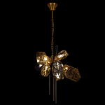 Люстра подвесная со стеклянными плафонами из дымчатого и золотистого с тремя вертикальными подвесками Gilded Mirage  варинант исполнения - 3 | Loft Concept в Красноярске