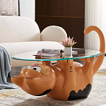 Дизайнерский журнальный стол с основанием в виде кота Bivan варинант исполнения - 1 | Loft Concept в Красноярске