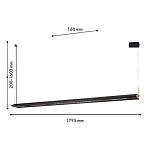 Подвесной светильник линейный вытянутой формы с черным матовым корпусом и золотистыми акцентами Line Pendant варинант исполнения - 2 | Loft Concept в Красноярске