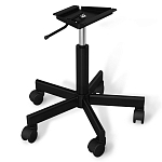 Стул с мягкой серой обивкой из велюра и подъемно-поворотным механизмом на черных колесиках Harper Gray варинант исполнения - 4 | Loft Concept в Красноярске