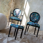 Полукресло из массива бука бирюзовое с изображением птиц и цветов Turquoise Chinoiserie Garden Chair варинант исполнения - 7 | Loft Concept в Красноярске