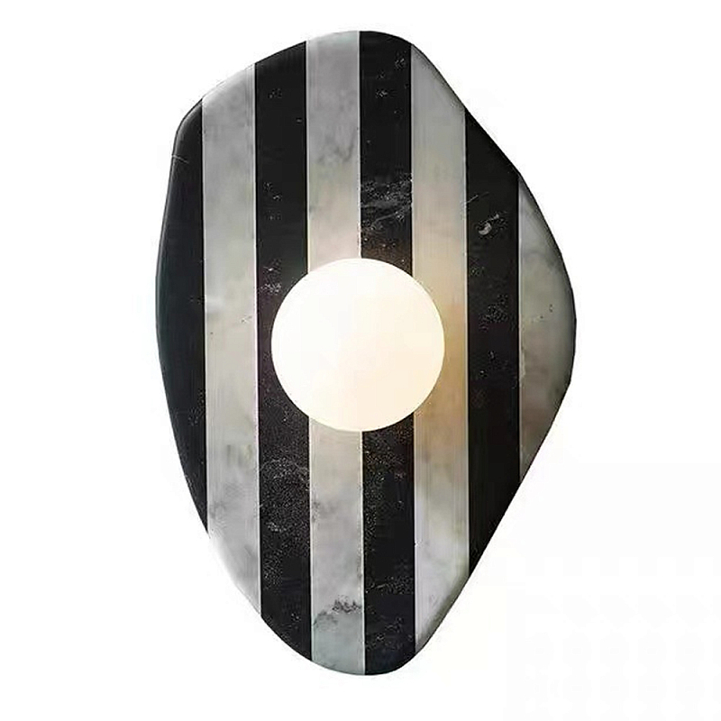 Бра полосатое из мрамора Shaw Marble Lighting Черно-белый Прозрачный Красный в Красноярске | Loft Concept 